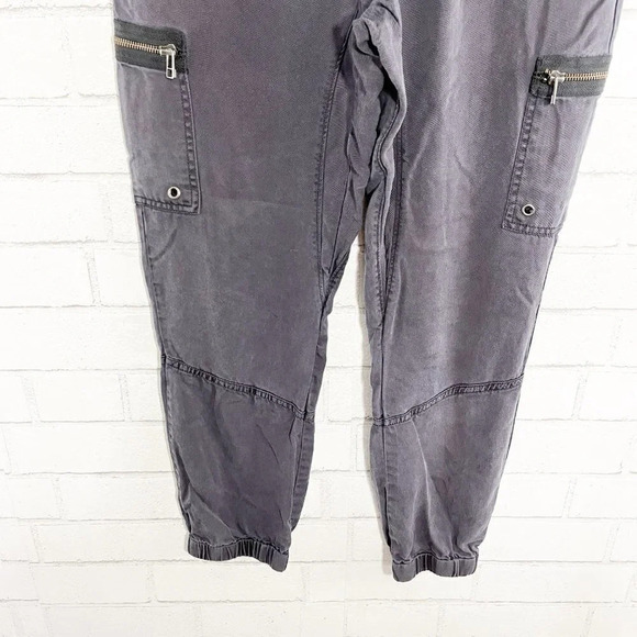 Pam & Gela Gray Cropped Pull On Cargo Pants Women's Size Small - Picture 3 of 7